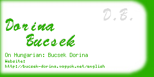 dorina bucsek business card